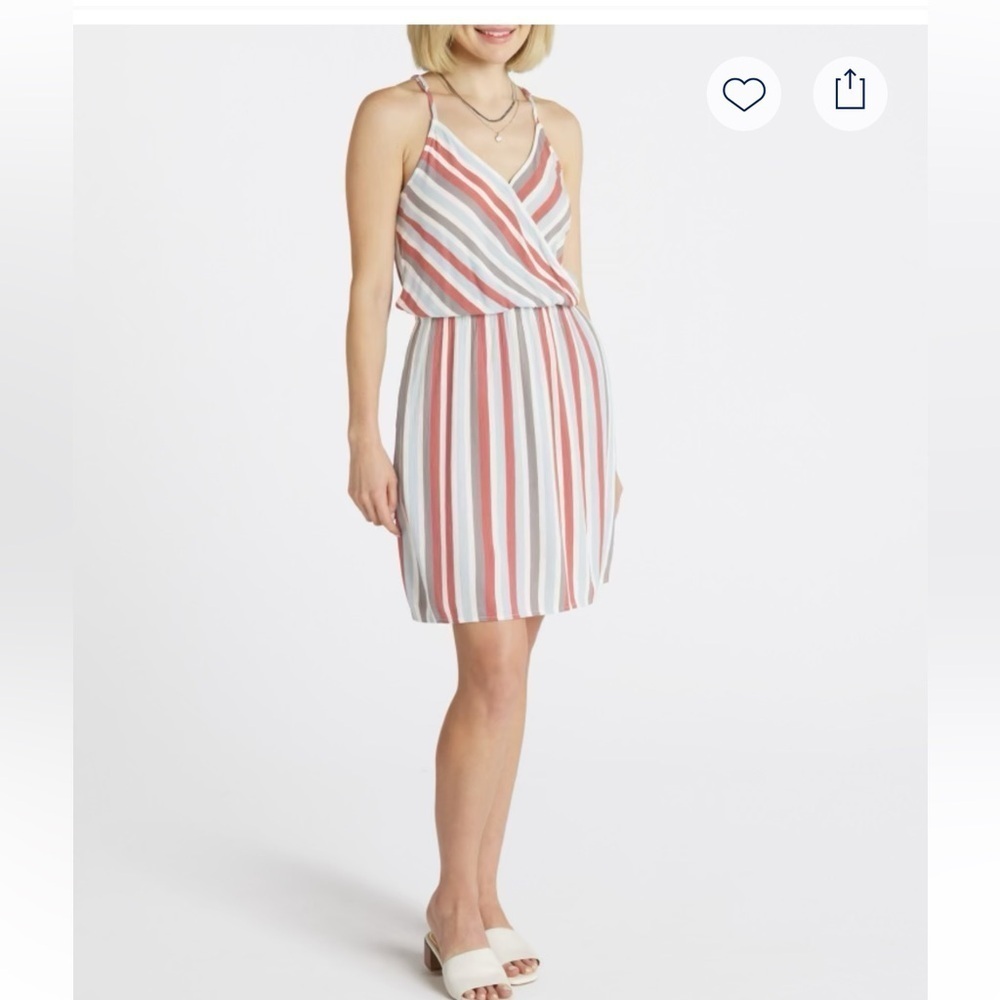 Market & Spruce Red and White Tiered Wrap Sundress size medium.